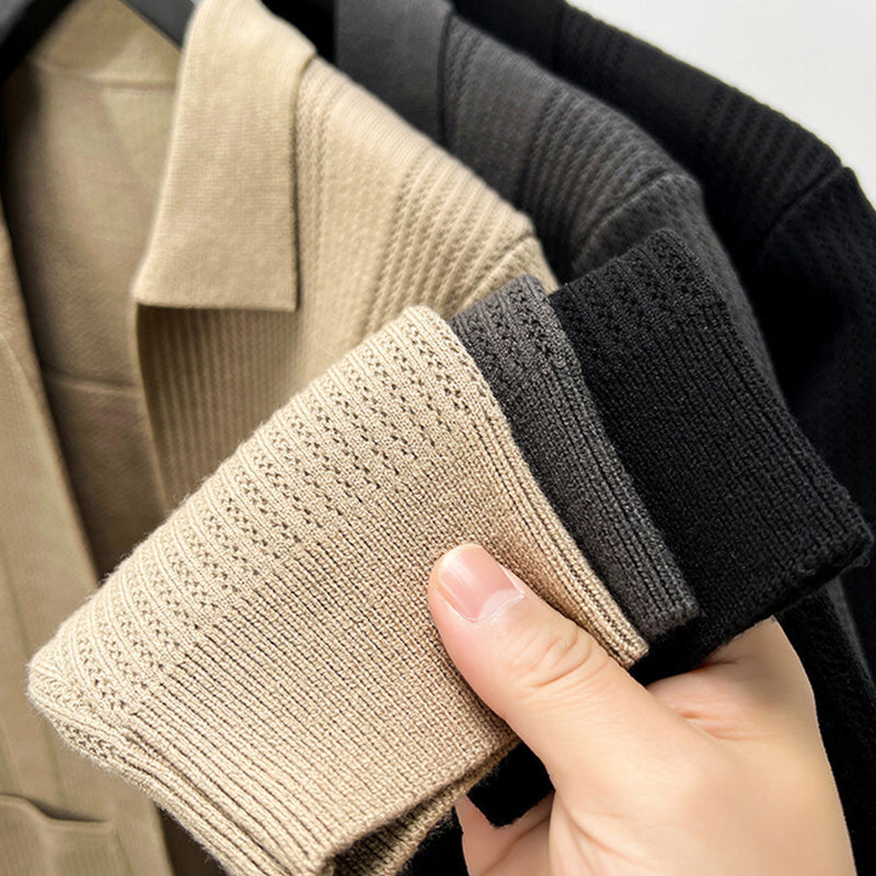 🔥2026 New products🔥Men's Lapel Knitted Long Sleeve Coat