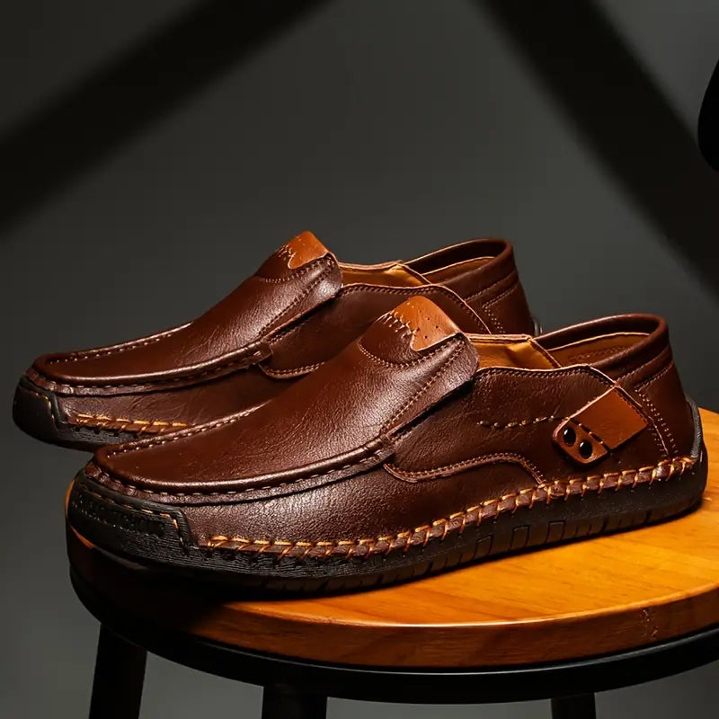 🔥 50% OFF ⏰ Classic Men’s Leather Shoes – Breathable Calfskin, Slip-On Comfort & Timeless Style! 👞✨