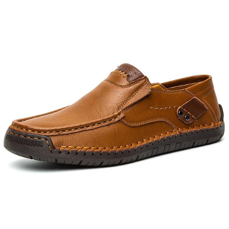 🔥 50% OFF ⏰ Classic Men’s Leather Shoes – Breathable Calfskin, Slip-On Comfort & Timeless Style! 👞✨